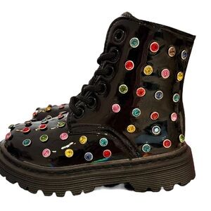 Lola + the boys rainbow crystal boots toddler 9 (25) Run a size Small